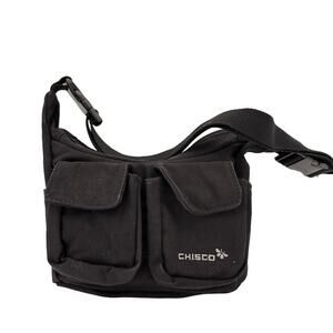 Chisco Black Canvas Adjustable Strap Shoulder Bag